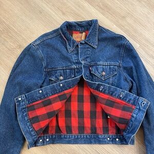 Levi's Red and Black Plaid Denim